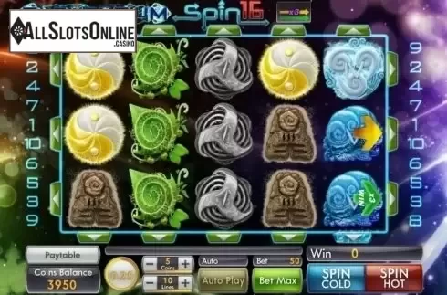 Game Workflow screen. Elementrium Spins16 from Genii