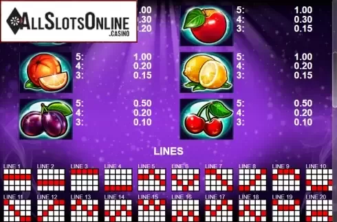 Paytable 2. Fire Dozen from Casino Technology