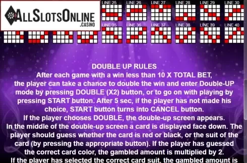 Paytable 3. Fire Dozen from Casino Technology