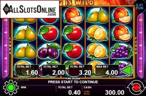 Reel screen. Fire Dozen from Casino Technology