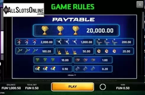 PayTable Screen