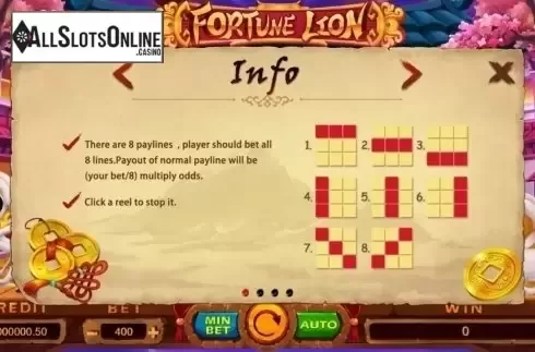 Paylines. Fortune Lion (TIDY) from TIDY