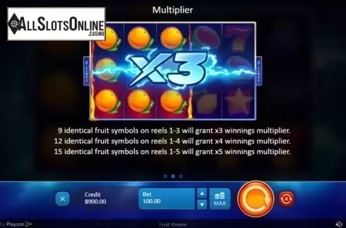 Features. Fruit Xtreme from Playson
