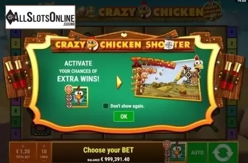 Start Screen. Golden Egg of Crazy Chicken CCS from Gamomat