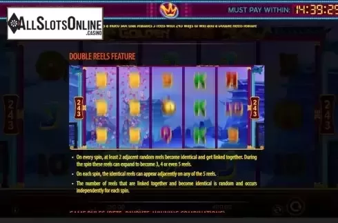 Double reels feature screen
