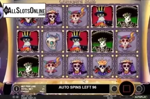 Game Workflow screen. Graveyard Shift from Pragmatic Play