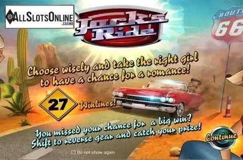 Intro screen. Jack's Ride from Wazdan