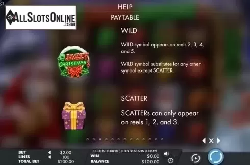 Paytable. Jazzy Christmas from Genesis