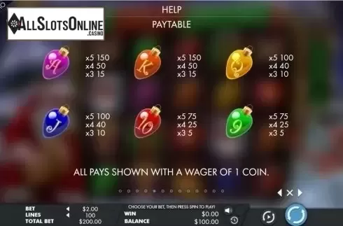 Paytable 3. Jazzy Christmas from Genesis