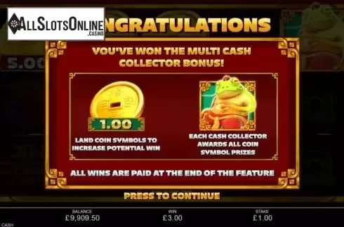 Bonus Game 2. Jin Chan Cash from Inspired Gaming