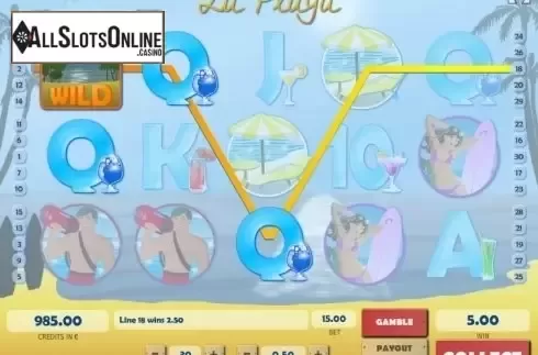 Wild Win screen. La Playa from Tom Horn Gaming