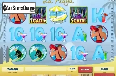 Reel screen. La Playa from Tom Horn Gaming