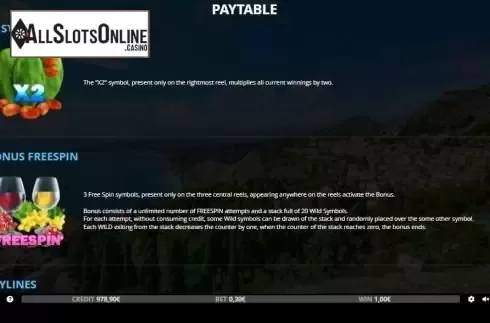 Paytable 3