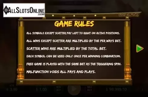 Game Rules screen