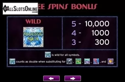 Paytable 1. Majestic Sea from High 5 Games