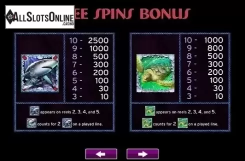 Paytable 2. Majestic Sea from High 5 Games