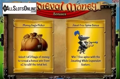 Pay table screen 3. Medieval Money from IGT
