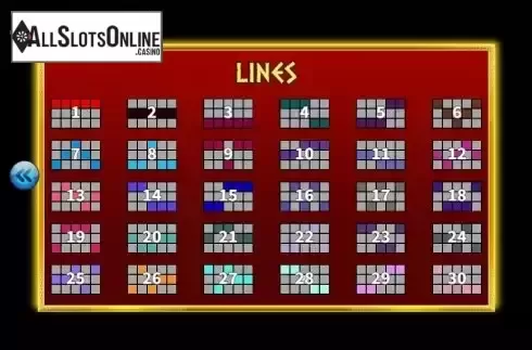 Paylines screen