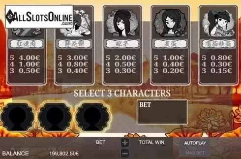 Character choose screen. Moe Moe Cuisine ver.China from Gamatron