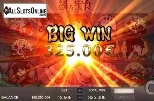 Big win screen. Moe Moe Cuisine ver.China from Gamatron