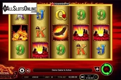 Game Workflow screen. Mustang money 2 from Ainsworth