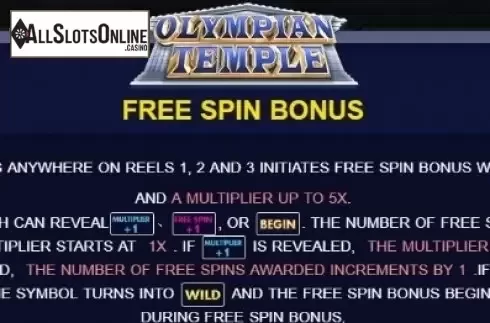 Paytable 1. Olympian Temple from JDB168