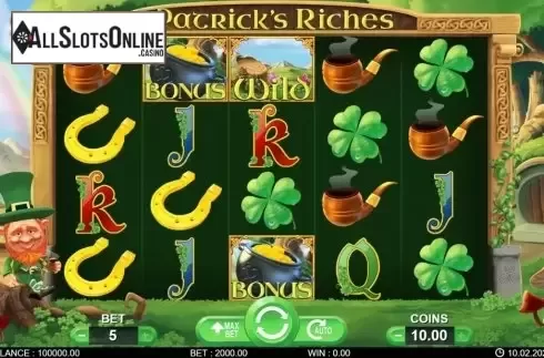 Reel screen . Patric’s Riches from 7mojos