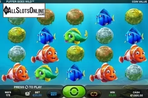 Reels screen. Puffer Goes WIld from Plank Gaming