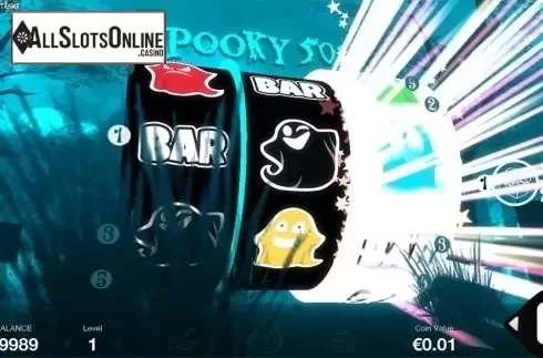Reels animation screen. Spooky 5000 from Fantasma Games
