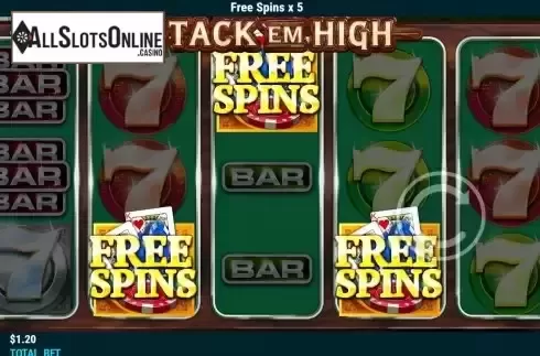 Free Spins screen