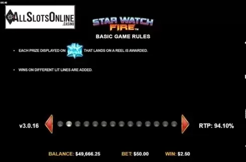 Features 2. Star Watch Fire from Konami