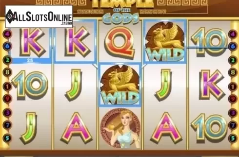 Win Screen . Temple of the Gods from Gamesys