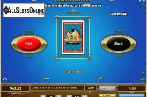 Double Up screen. Treasure Island (Tom Horn Gaming) from Tom Horn Gaming