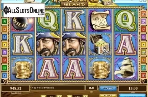 Reel screen. Treasure Island (Tom Horn Gaming) from Tom Horn Gaming