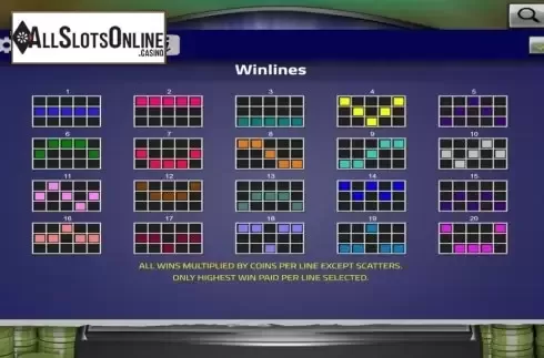 Paylines. Vegas Slot II from Concept Gaming
