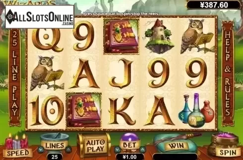 Reel Screen. Wild Wizards (RTG) from RTG