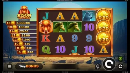 Bison Madness PrizeTower slot screenshot 1