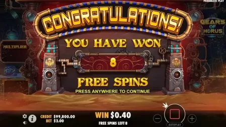 Gears of Horus slot screenshot 3