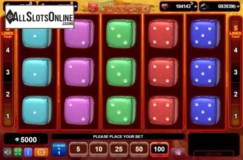 Reel Screen. 5 Hot Dice from EGT