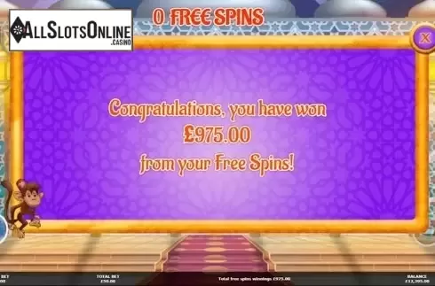Win screen. A Ladd 'n a Lamp from Mutuel Play