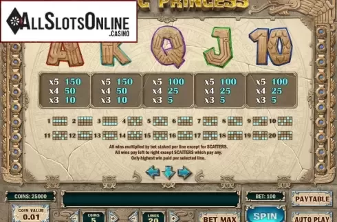 Screen5. Aztec Princess from Play'n Go