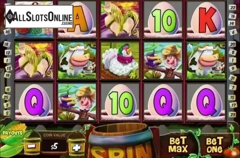 Reel screen. Barnyard Bucks Slots from MultiSlot