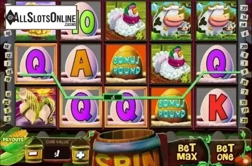Win screen. Barnyard Bucks Slots from MultiSlot