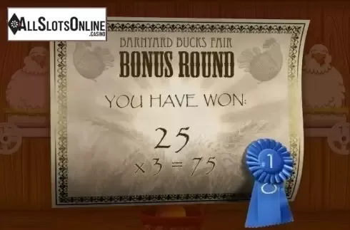Win Presentation screen. Barnyard Bucks Slots from MultiSlot