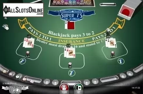 Game Screen. Blackjack Super 7s MH from iSoftBet