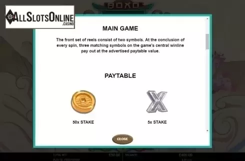 Paytable 1. Boxo from Probability Jones