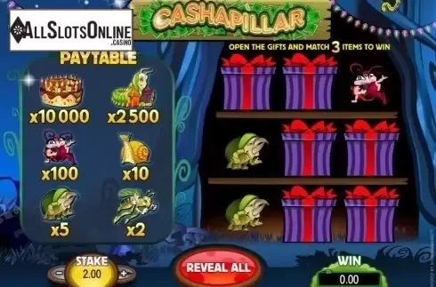 Game Screen. Cashapillar Scratch Card from Microgaming