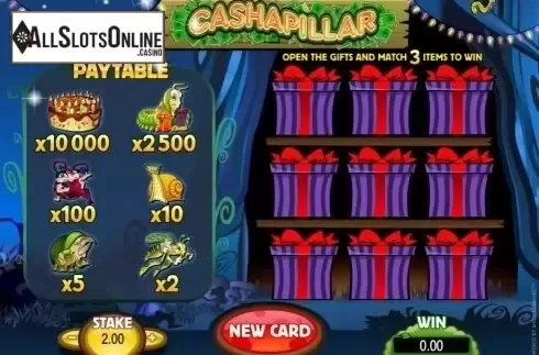 Game Screen. Cashapillar Scratch Card from Microgaming