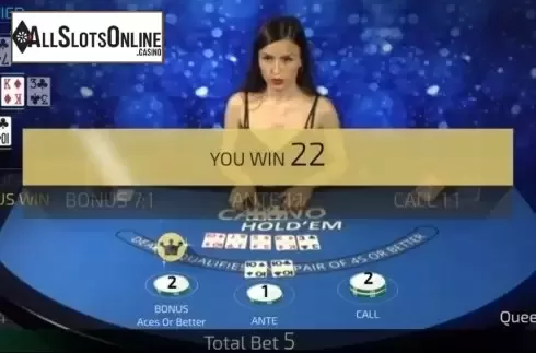 Game Screen. Casino Hold'Em Live Casino (Ezugi) from Ezugi