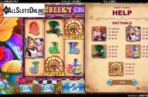 Paytable screen